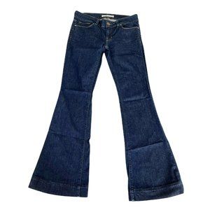 J Brand Love Story Pure Flare Wide Leg Jeans Women's Size 28 Low Rise Dark Wash